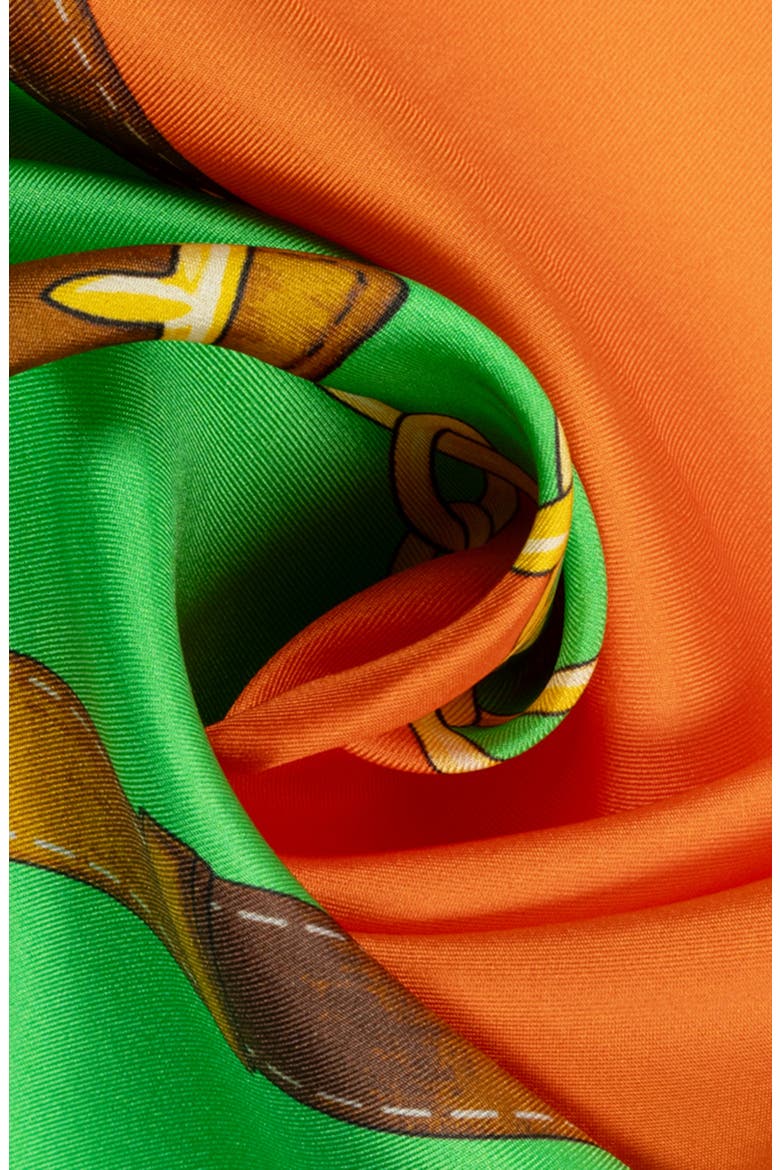 Equestrian Silk Square Scarf, Alternate, color, GREEN