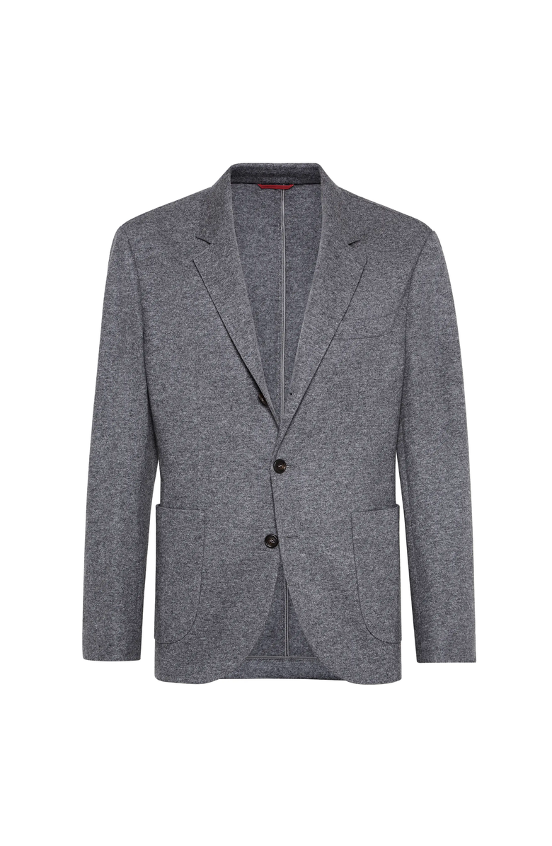 Brunello Cucinelli Cashmere jersey blazer, Main, color, Grey
