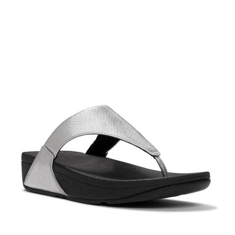 Lulu Metallic Snake Toe-Post Sandals
