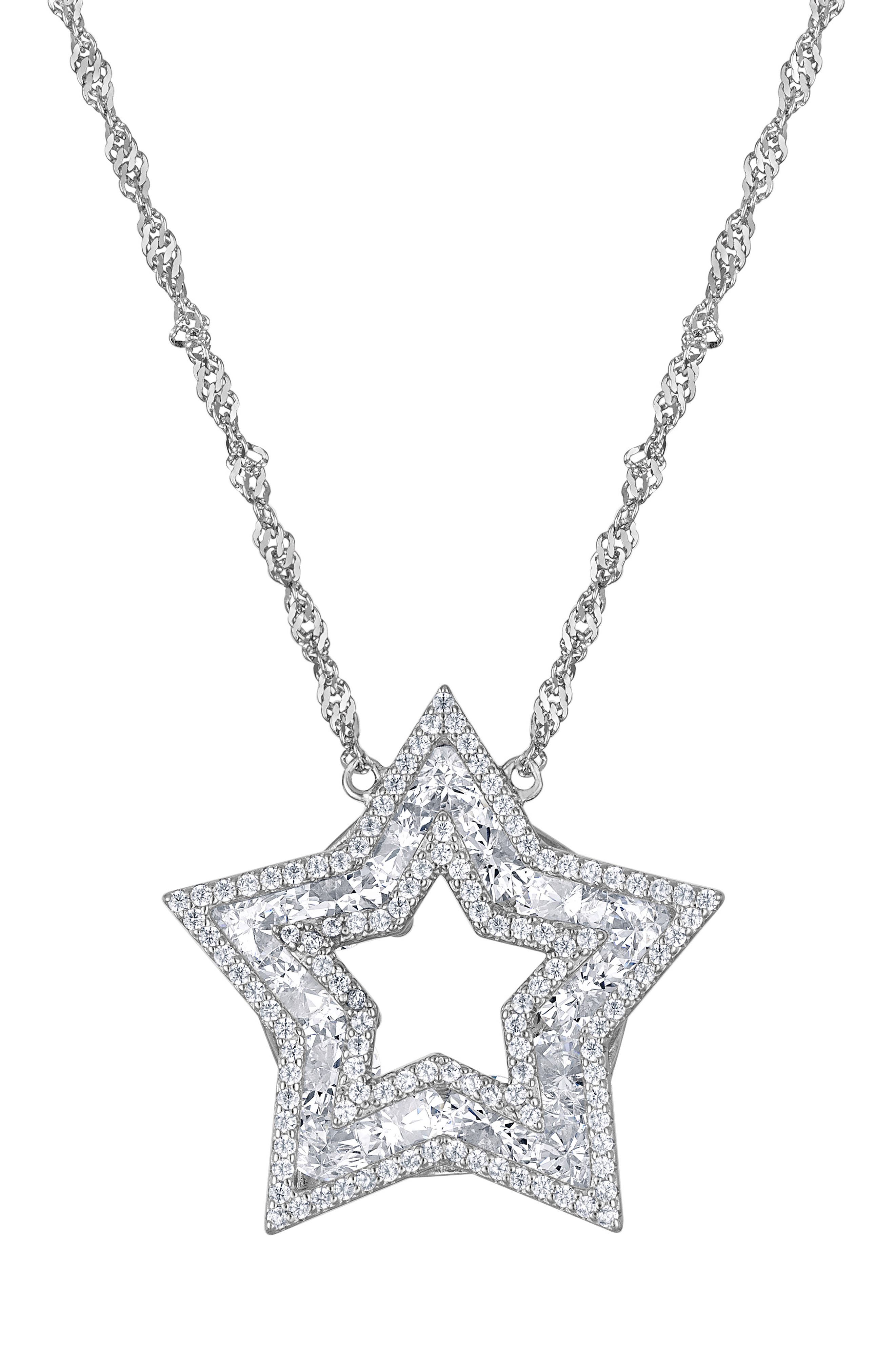 FZN Star Cubic Zirconia Pendant Necklace