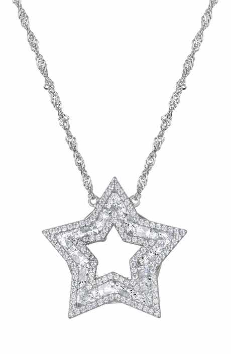 FZN Star Cubic Zirconia Pendant Necklace