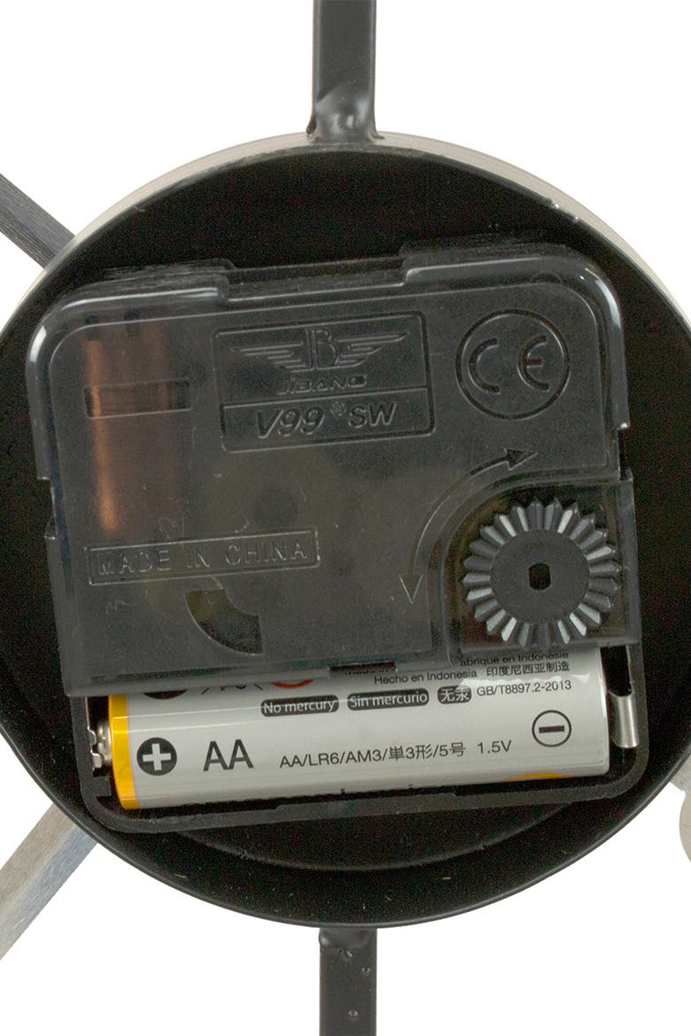 Black Wall Clock, Alternate, color, BLACK