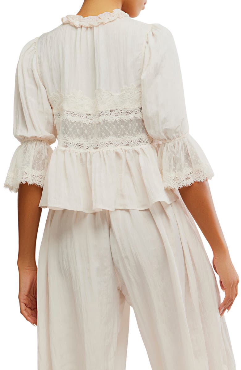 Free People Forever Young Lace Accent Tie Front Top, Alternate, color,