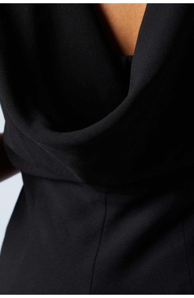 Coast Cowl Back Maxi Bridesmaid Dress, Alternate, color, Black