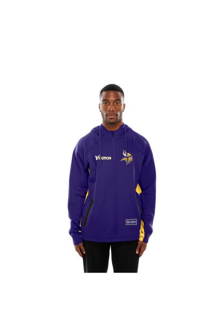 Men's New Era  Purple Minnesota Vikings Combine Authentic Raglan Scuba Full-Zip Hoodie, Alternate, color, Purple