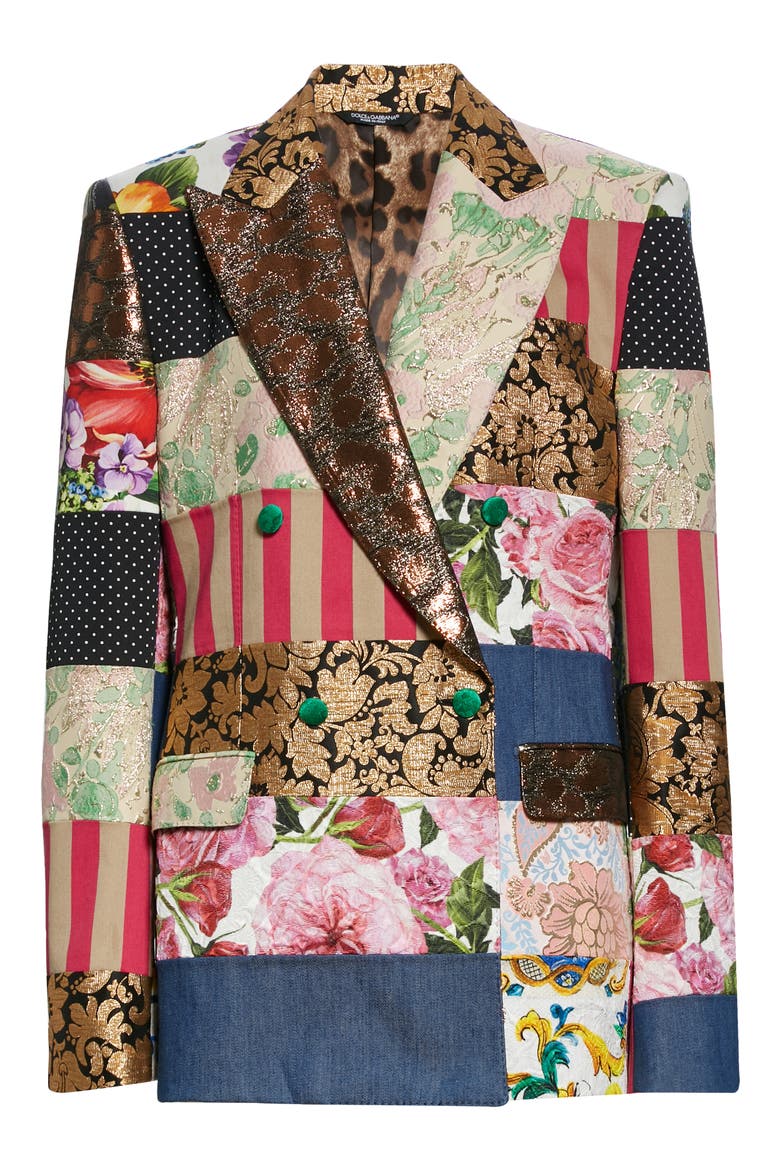 Patchwork Double Breasted Jacket, Main, color, MULTI