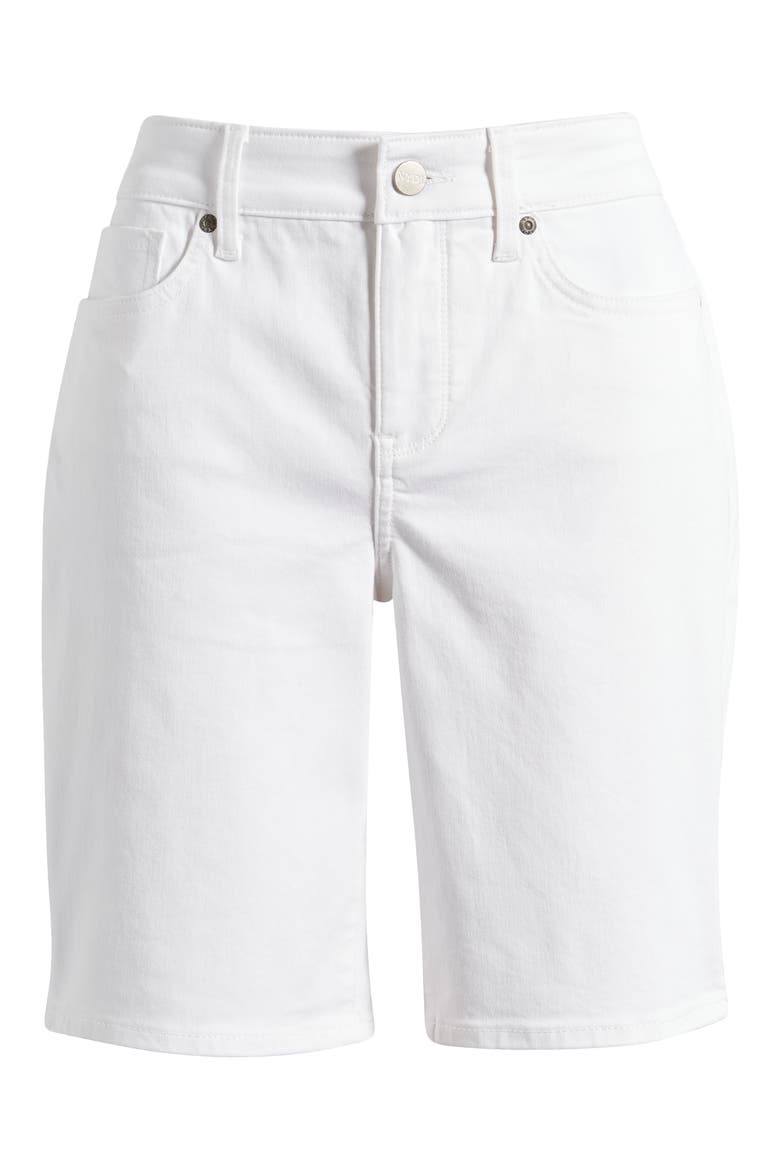Ella Side Slit Denim Bermuda Shorts, Alternate, color, OPTIC WHITE