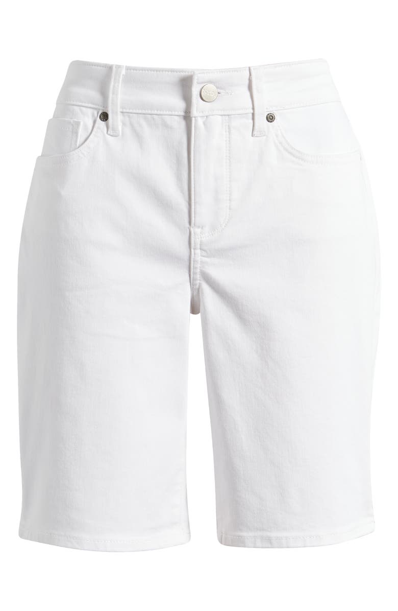 NYDJ Ella Side Slit Denim Bermuda Shorts, Alternate, color, Optic White