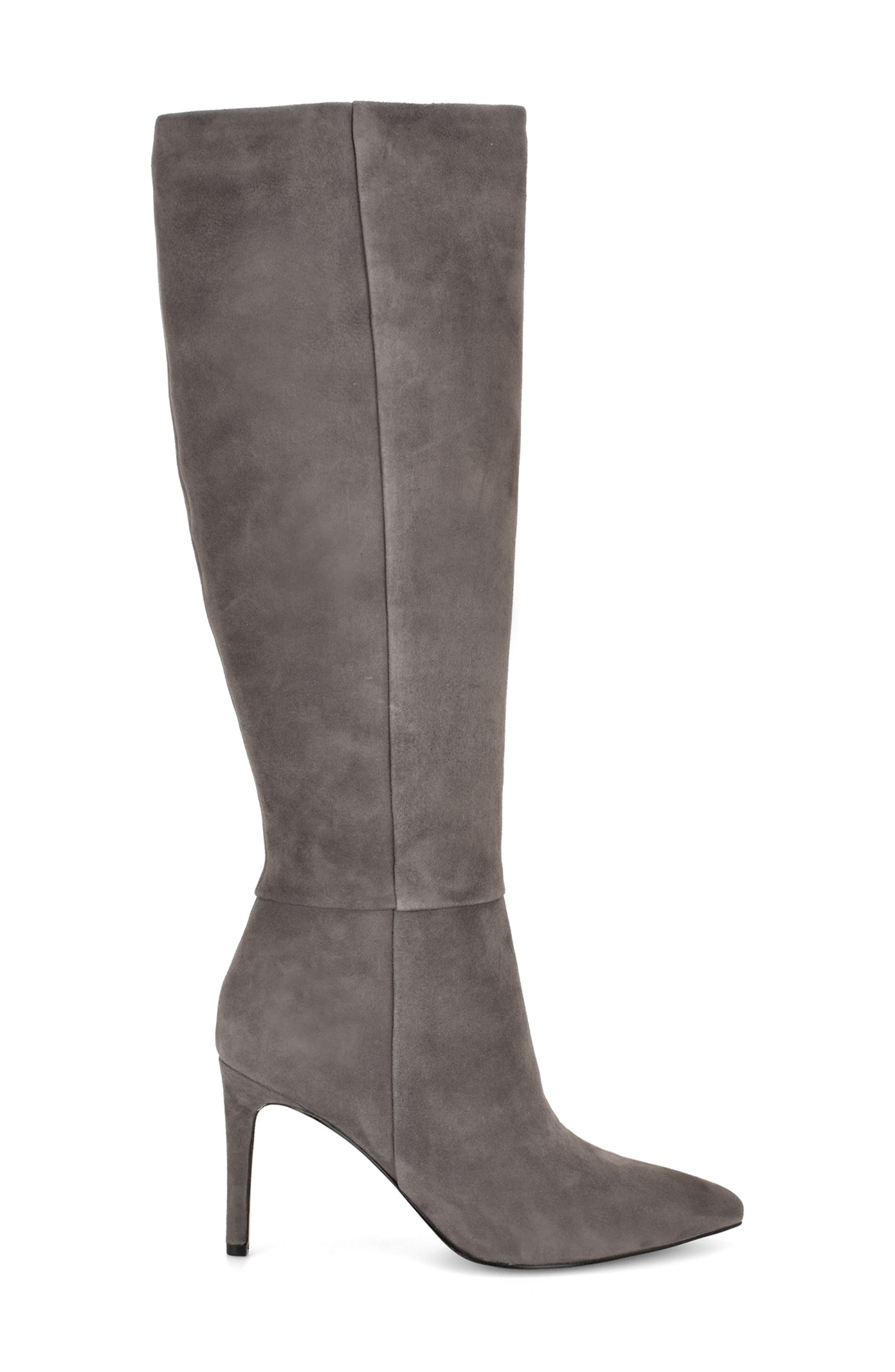Richy Pointed Toe Knee High Boot, Alternate, color, GREY