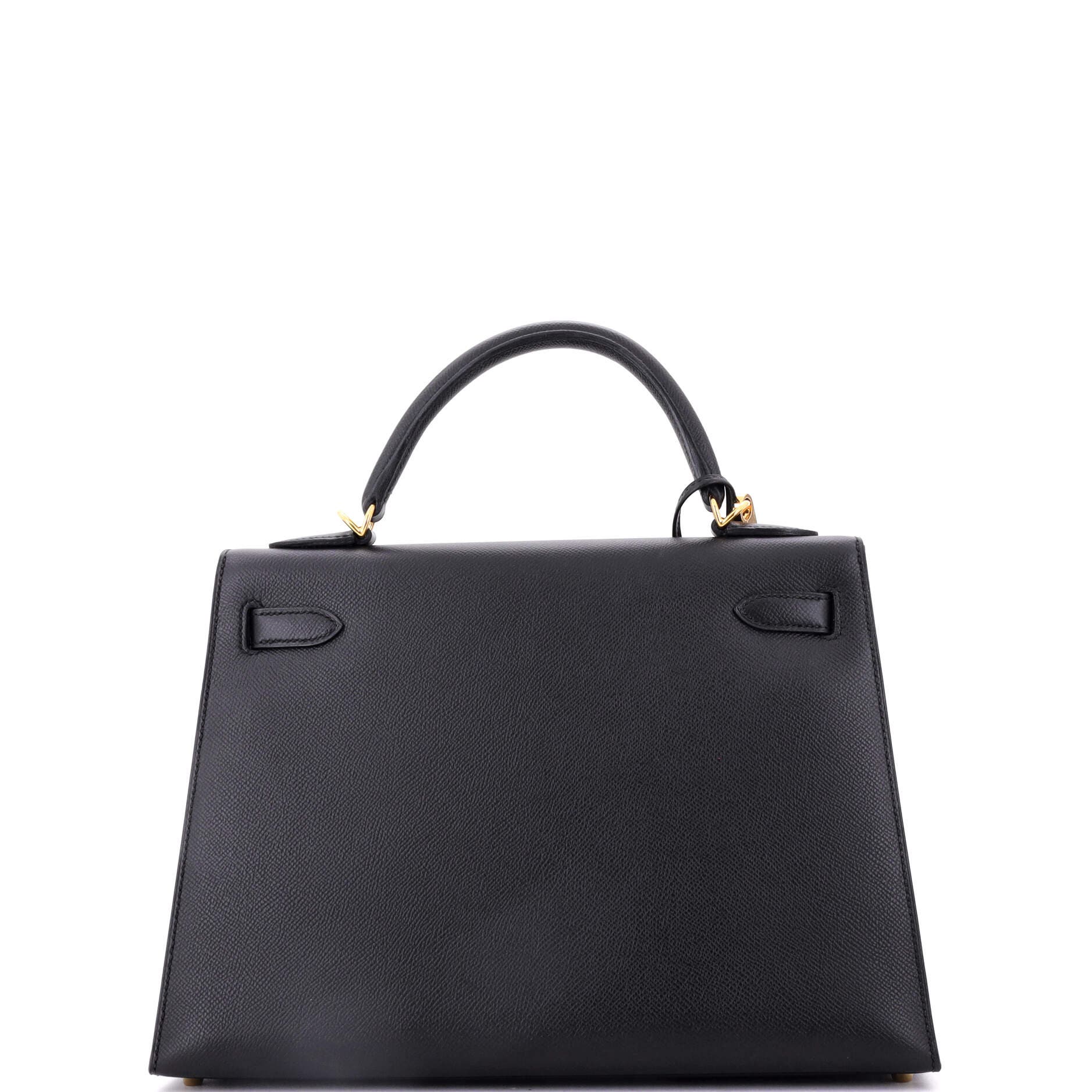 Pre-Owned Hermes Kelly Handbag Black Epsom with Gold Hardware 32, Alternate, color, 