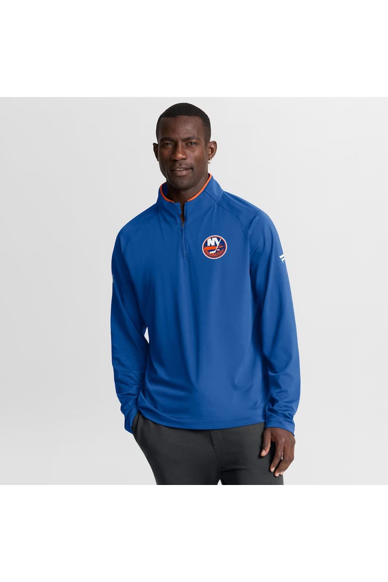 Men's Fanatics Royal New York Islanders Authentic Pro Rink Training Quarter-Zip Pullover, Main, color, Royal