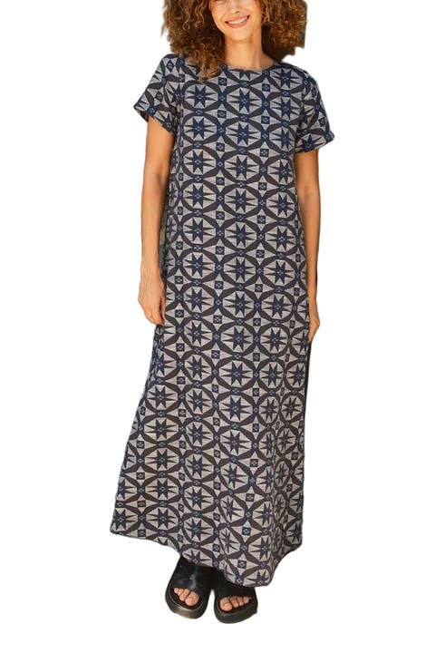 Mette Button Back Belted A-line Maxi Dress
