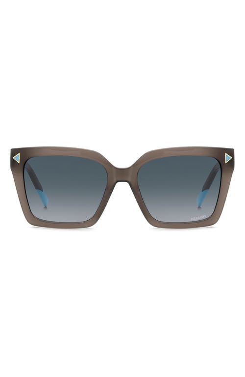 Shop Missoni 55mm Gradient Square Sunglasses In Mud/dark Blue
