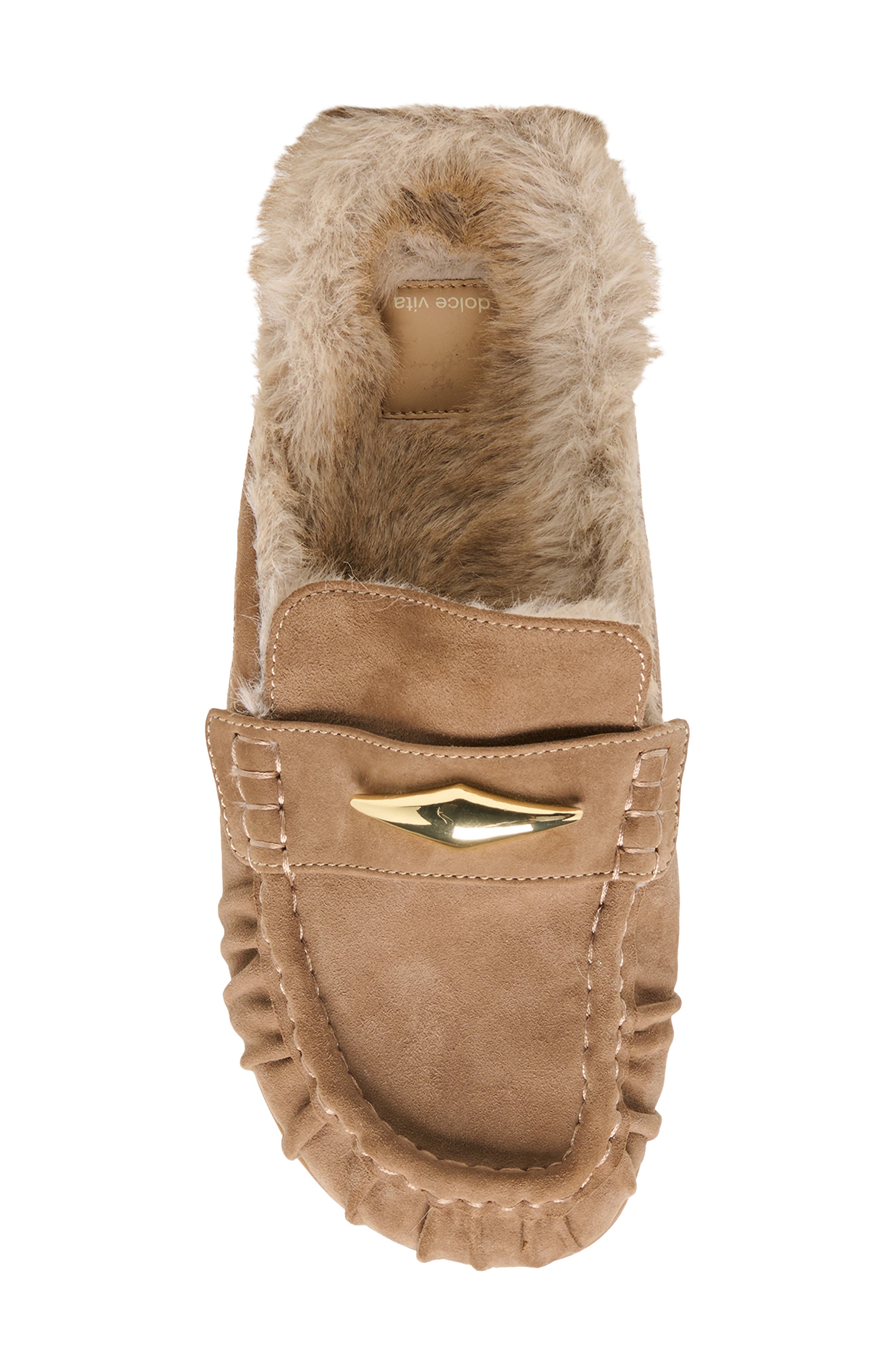 Jodero Plush Leather Mule, Alternate, color, MUSHROOM SUEDE