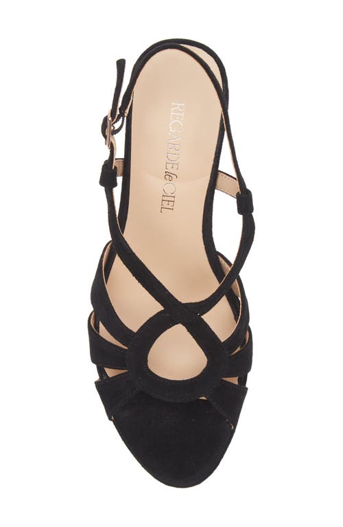 Regarde Le Ciel Martina Slingback Platform Sandal In Etna Black