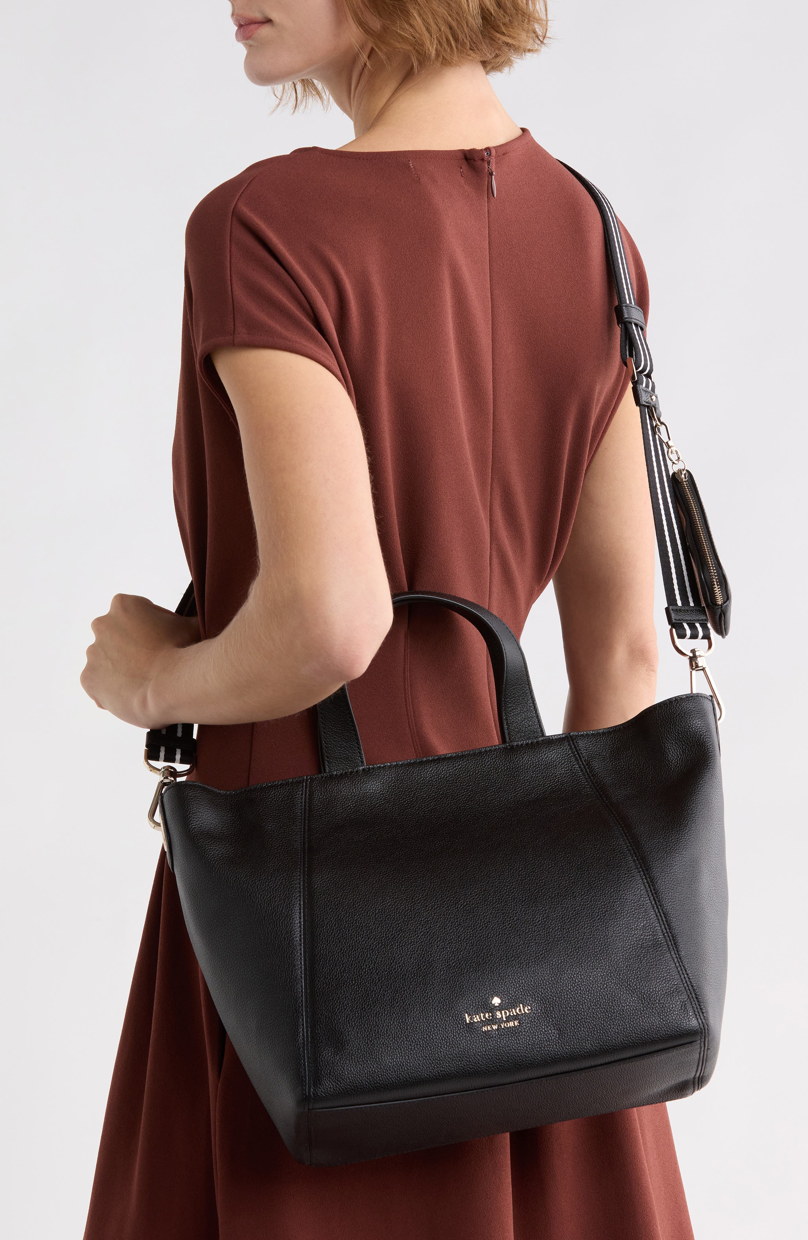 leather satchel, Alternate, color, BLACK