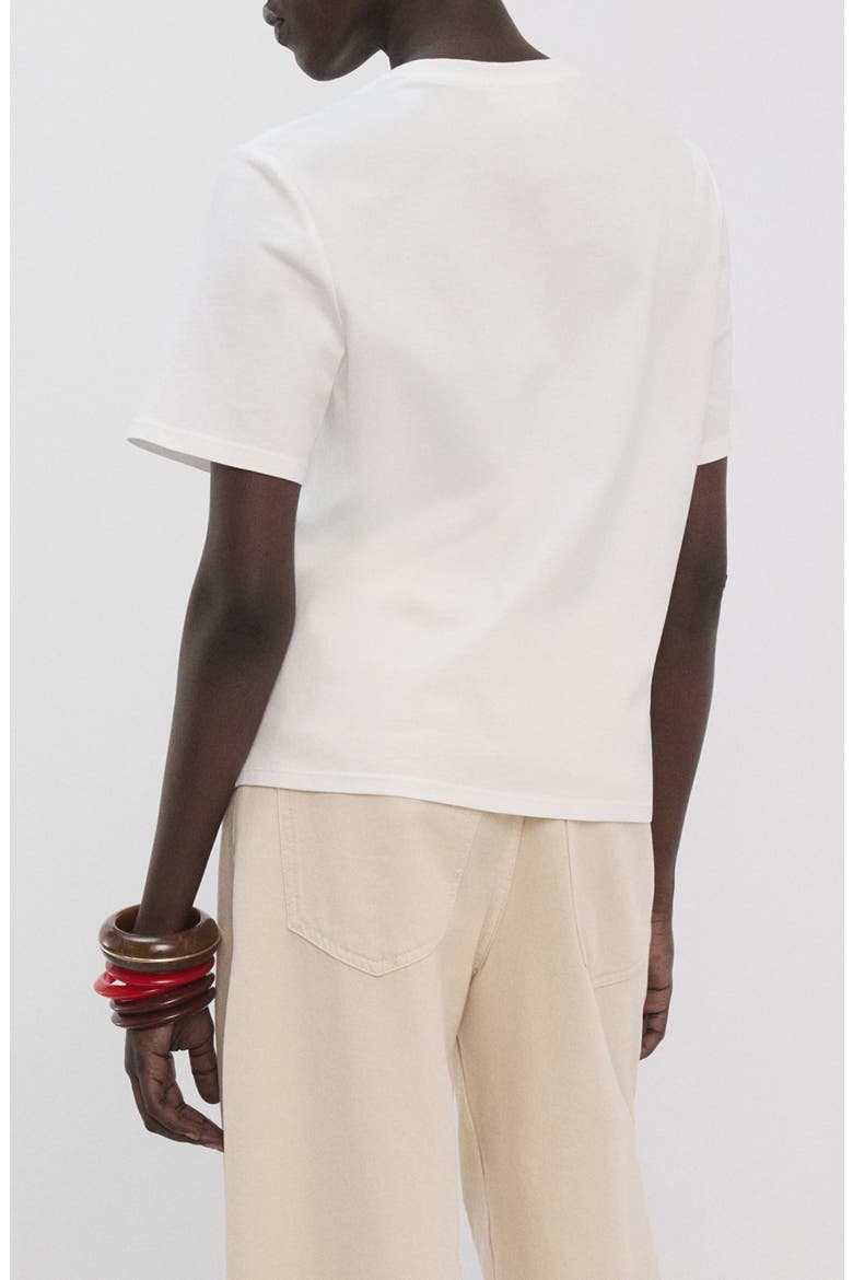 Floral Embroidered Cotton Tee, Alternate, color, WHITE