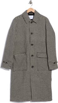Les Deux Maximilian Houndstooth Wool Blend Coat