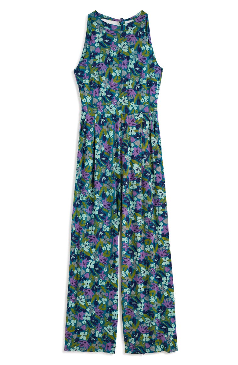 Seasalt Cornwall Belyars Floral Print Sleeveless Wide Leg Jumpsuit, Alternate, color, Crayon Floral Dark Drift