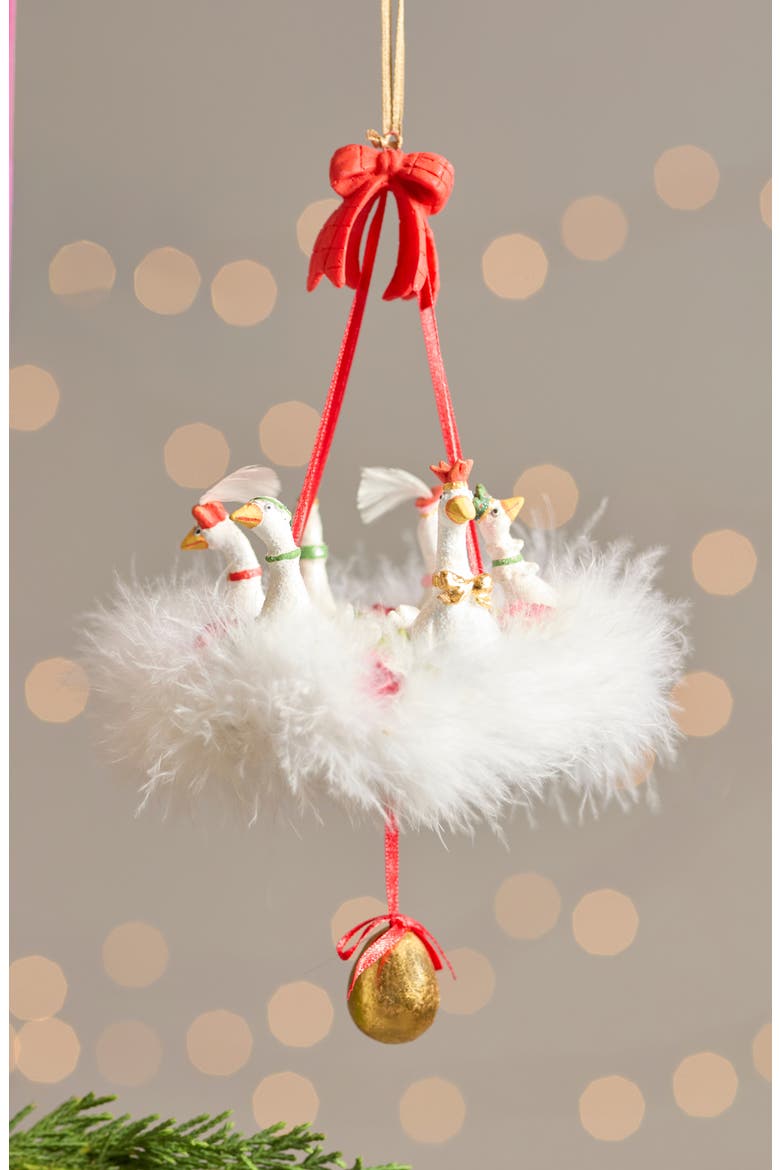 Patience Brewster 12 Days Six Geese-a-Laying Ornament, Alternate, color, WHITE