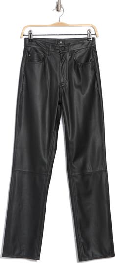 Alexxis High Waist Faux Leather Straight Leg Pants