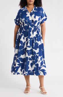 Renee C Floral Short Sleeve Midi Dress