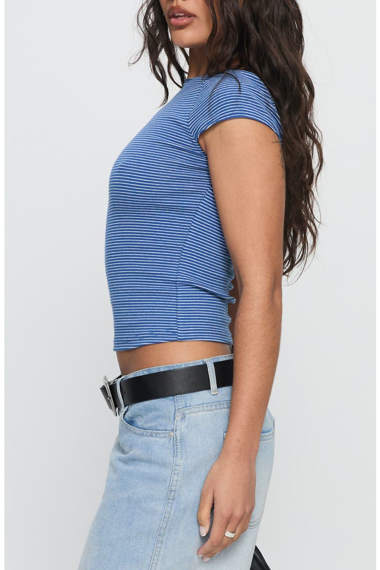 Nyren Stripe Scoop Back Top, Alternate, color, BLUE STRIPE