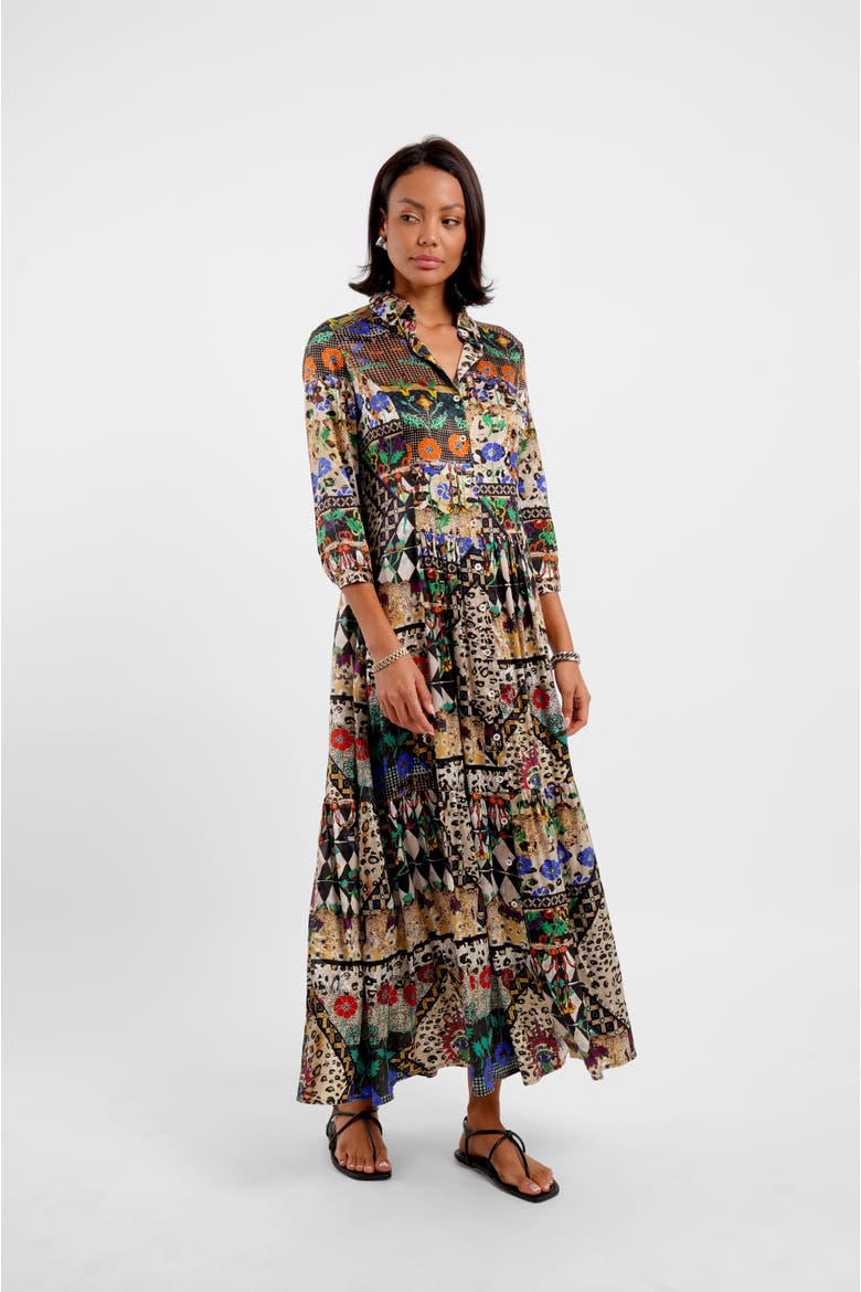 Maxi Shirt Dress - "Animal Folk Story", Alternate, color, Animal Folk