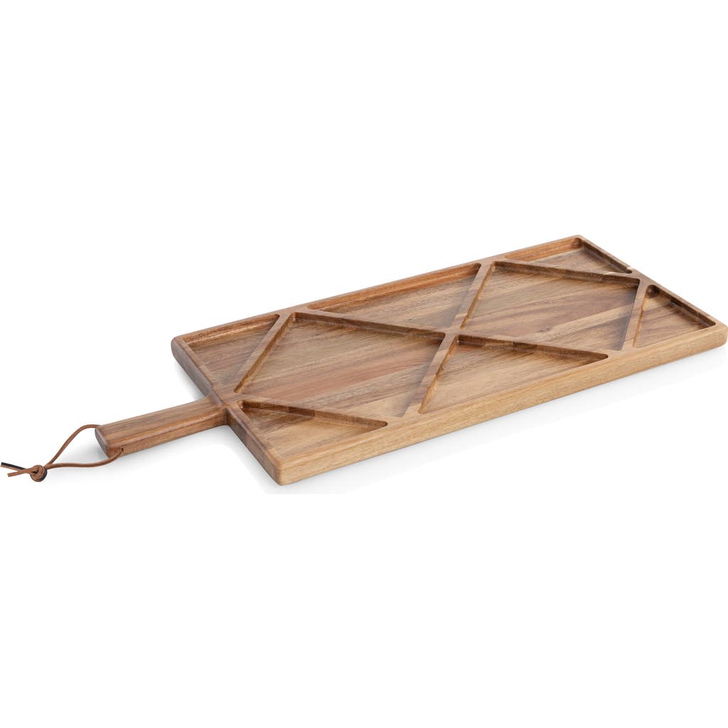 Toscana Acacia Grazing Charcuterie Sectioned Serving Board In Brown