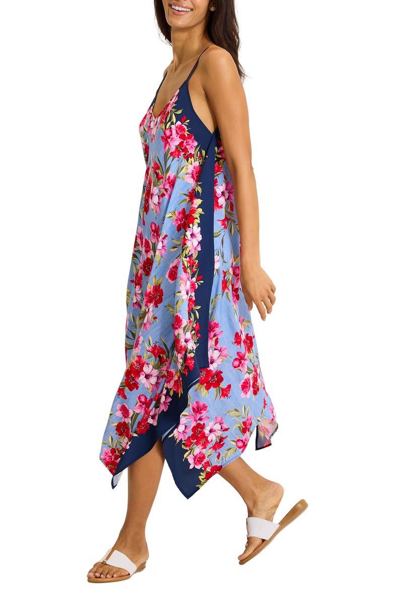 Chambray Beach Scarf Cover-Up Dress, Alternate, color, MARE NAVY