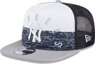 New Era Men's New Era White/Gray New York Yankees Team Foam Front A-Frame Trucker 9FIFTY Snapback Hat
