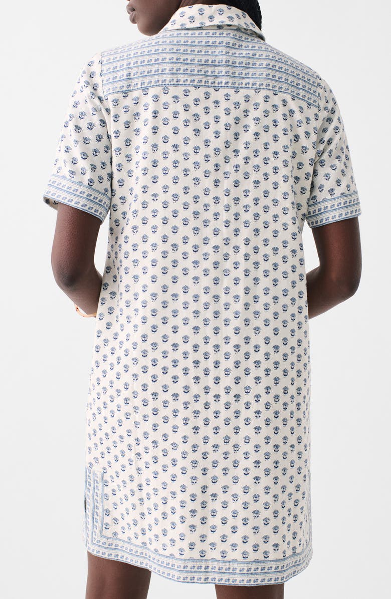 Faherty Rae Linen Blend Mini Shirtdress, Alternate, color, White Lotus