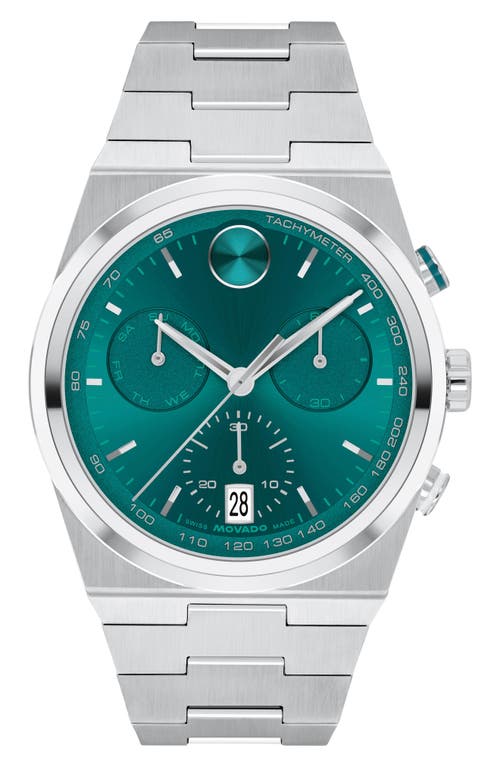 Movado Bold Quest Bracelet Chronograph Watch, 42mm in Green at Nordstrom