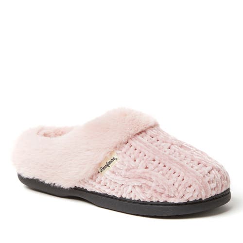 Dearfoams Womens Claire Cable Knit Chenille Clog House Shoe Slipper In Purple