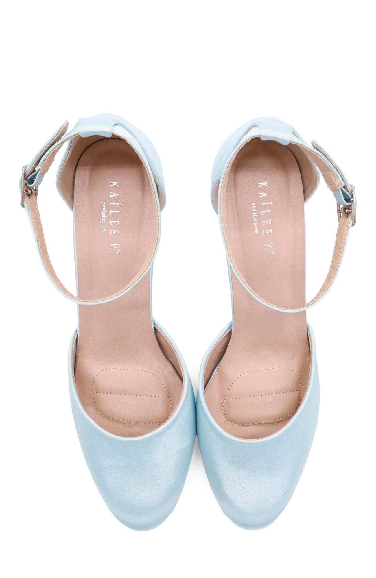 Sarah Satin Block Heel Wedding Pump, Alternate, color, Light Blue