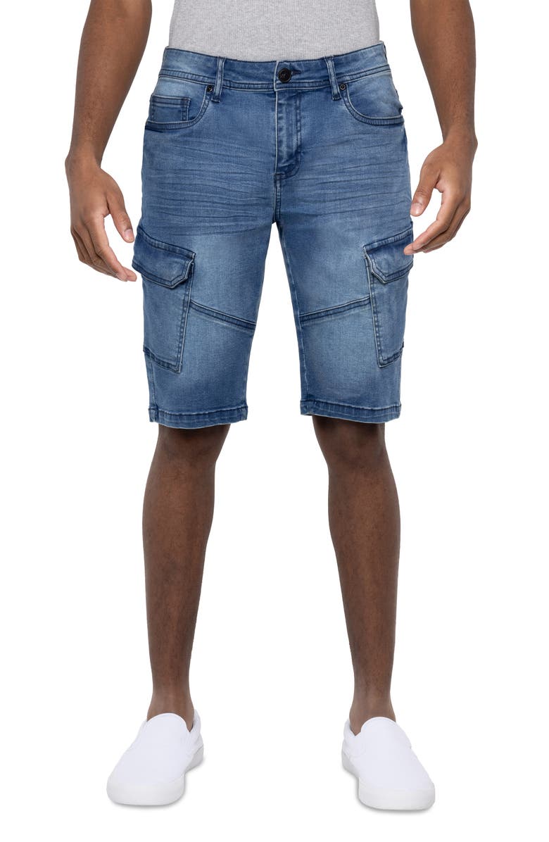 XRAY Denim Cargo Shorts, Main, color, Medium Blue