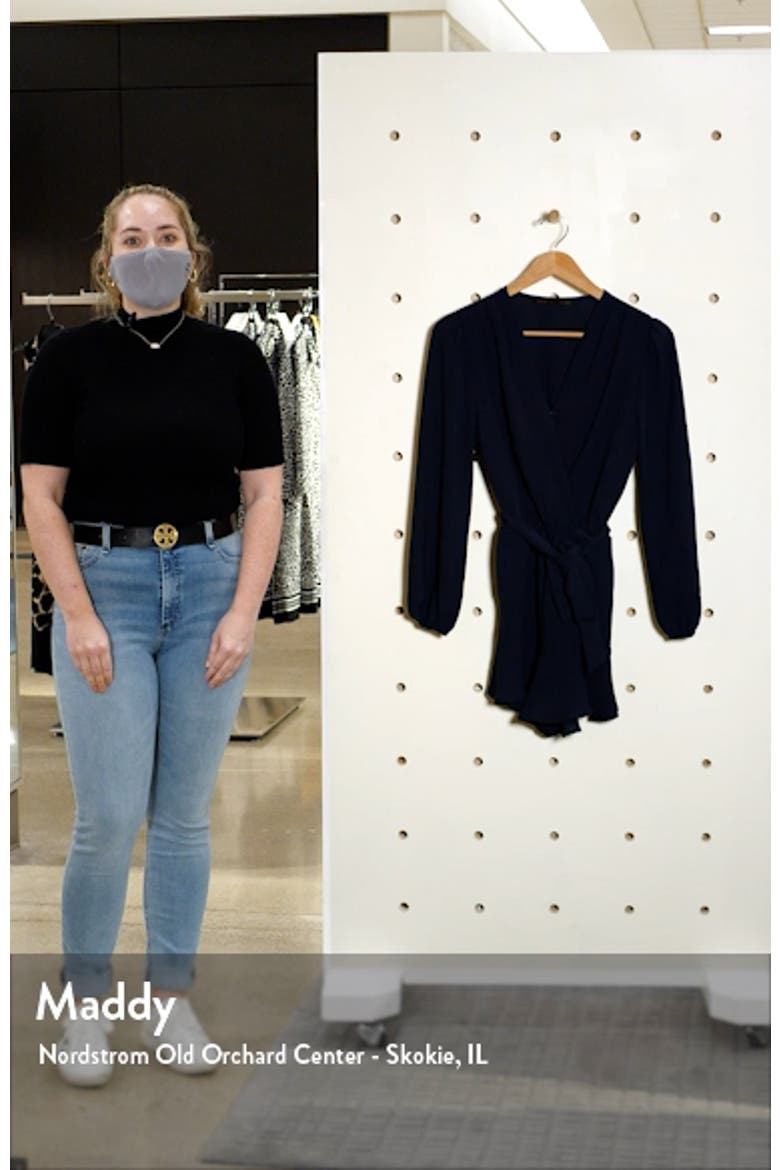 Flaired Tie Waist Long Sleeve Romper video