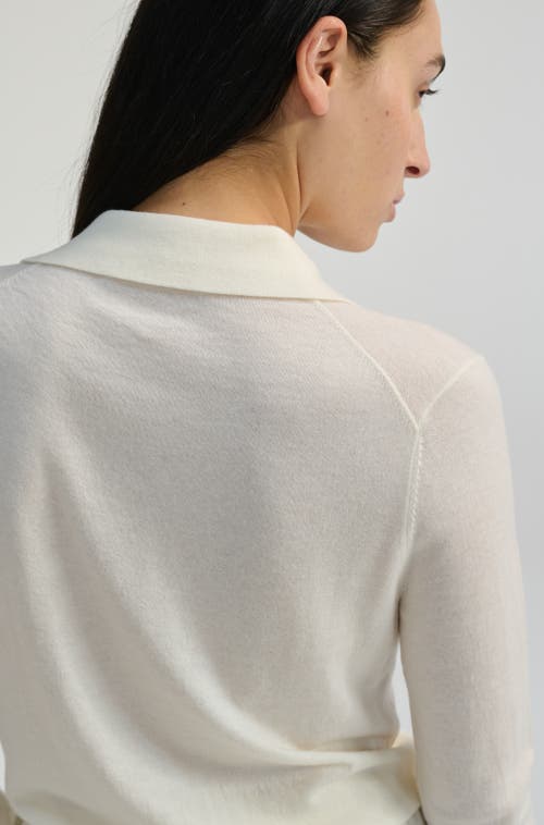 Almina Concept Button Up Knit Top In Ivory