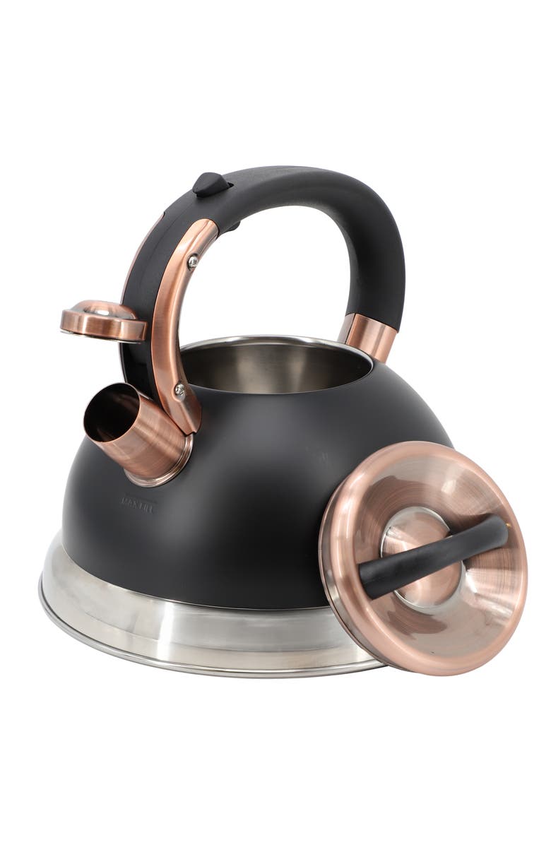 Mr. Coffee Flintshire 2.2 Quart Stainless Steel Whistling Tea Kettle, Alternate, color, Black
