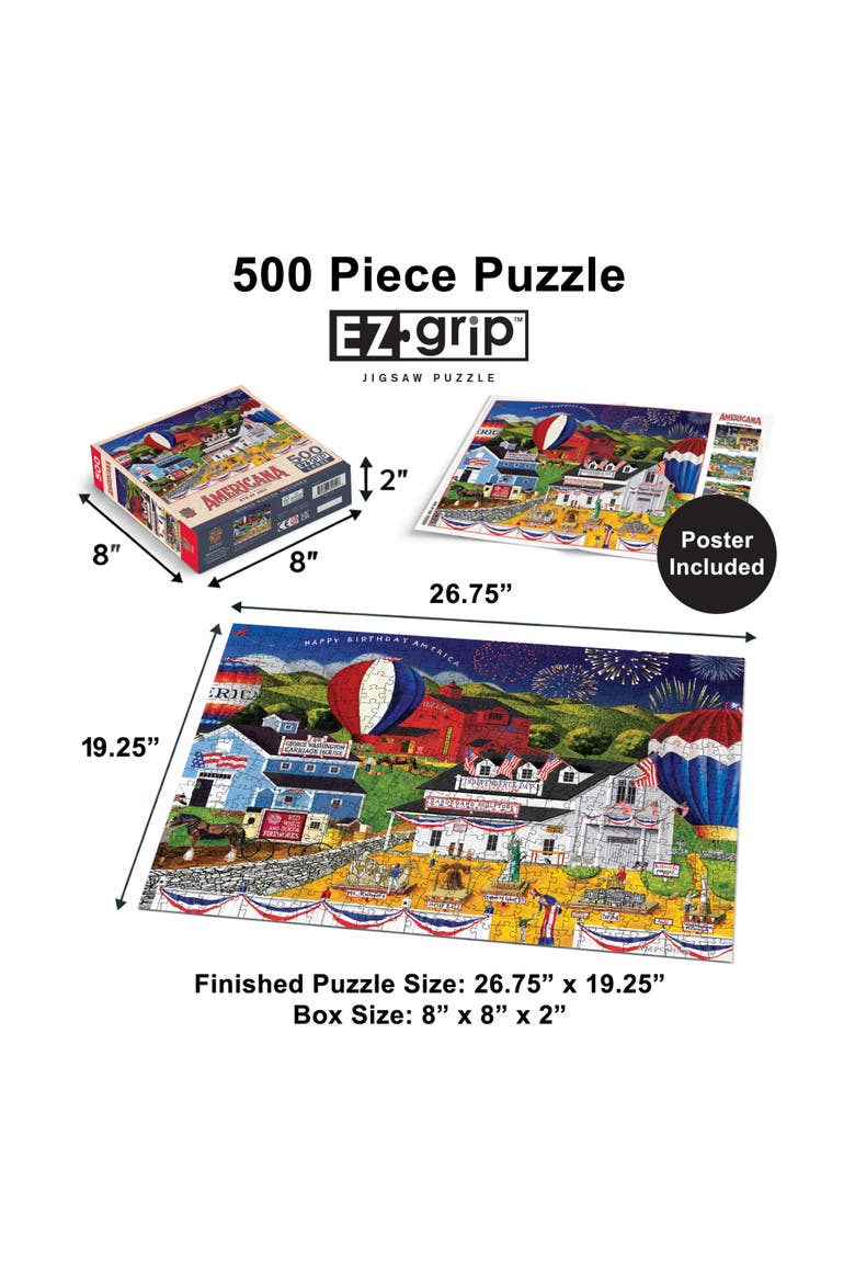 4th of July 500 Piece Jigsaw Puzzle, Alternate, color, Multicolor
