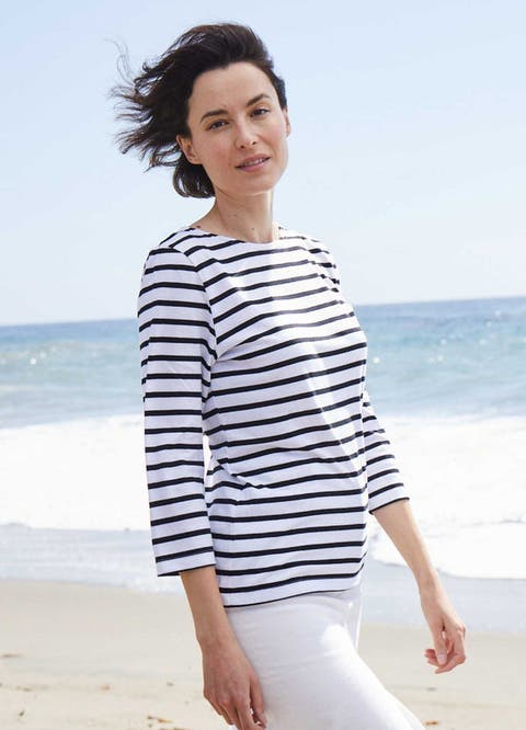 GALATHEE II - ¾ Sleeve Breton Striped Top