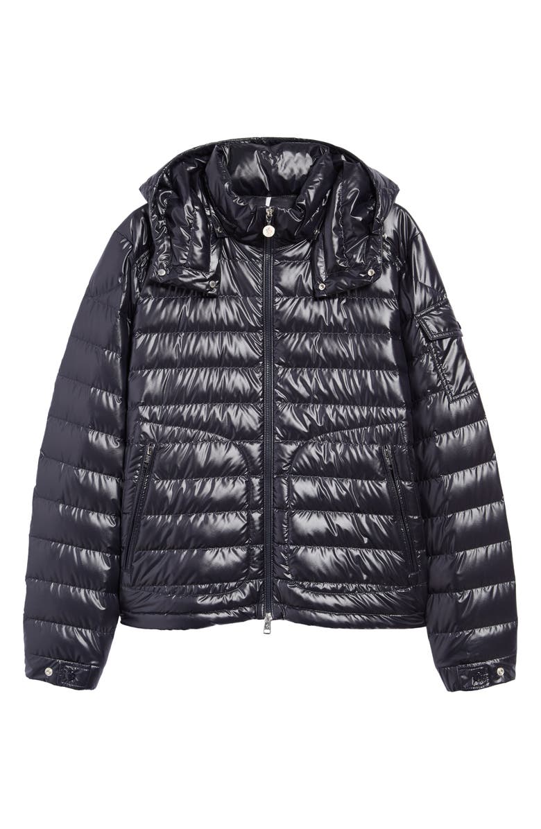 Moncler Lauros Recycled Polyester Down Jacket, Alternate, color, Navy