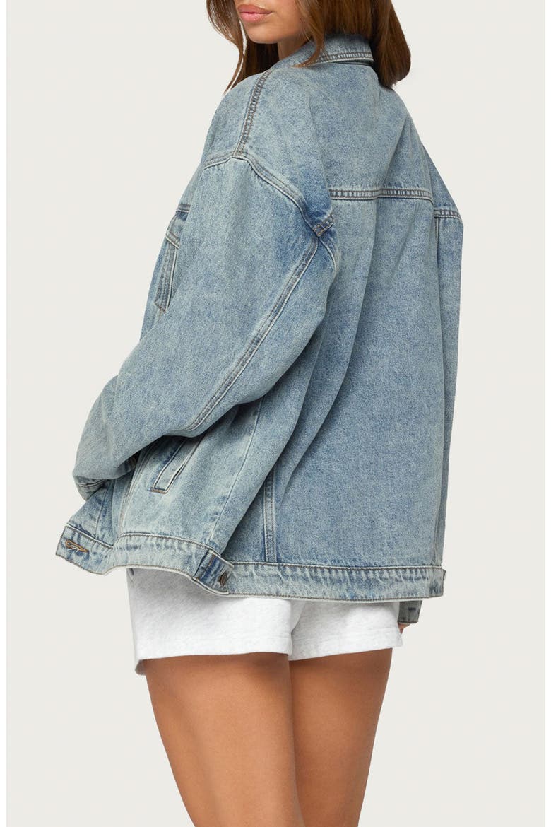 Dalia Oversized Denim Jacket, Alternate, color, LIGHT-BLUE-WASHED