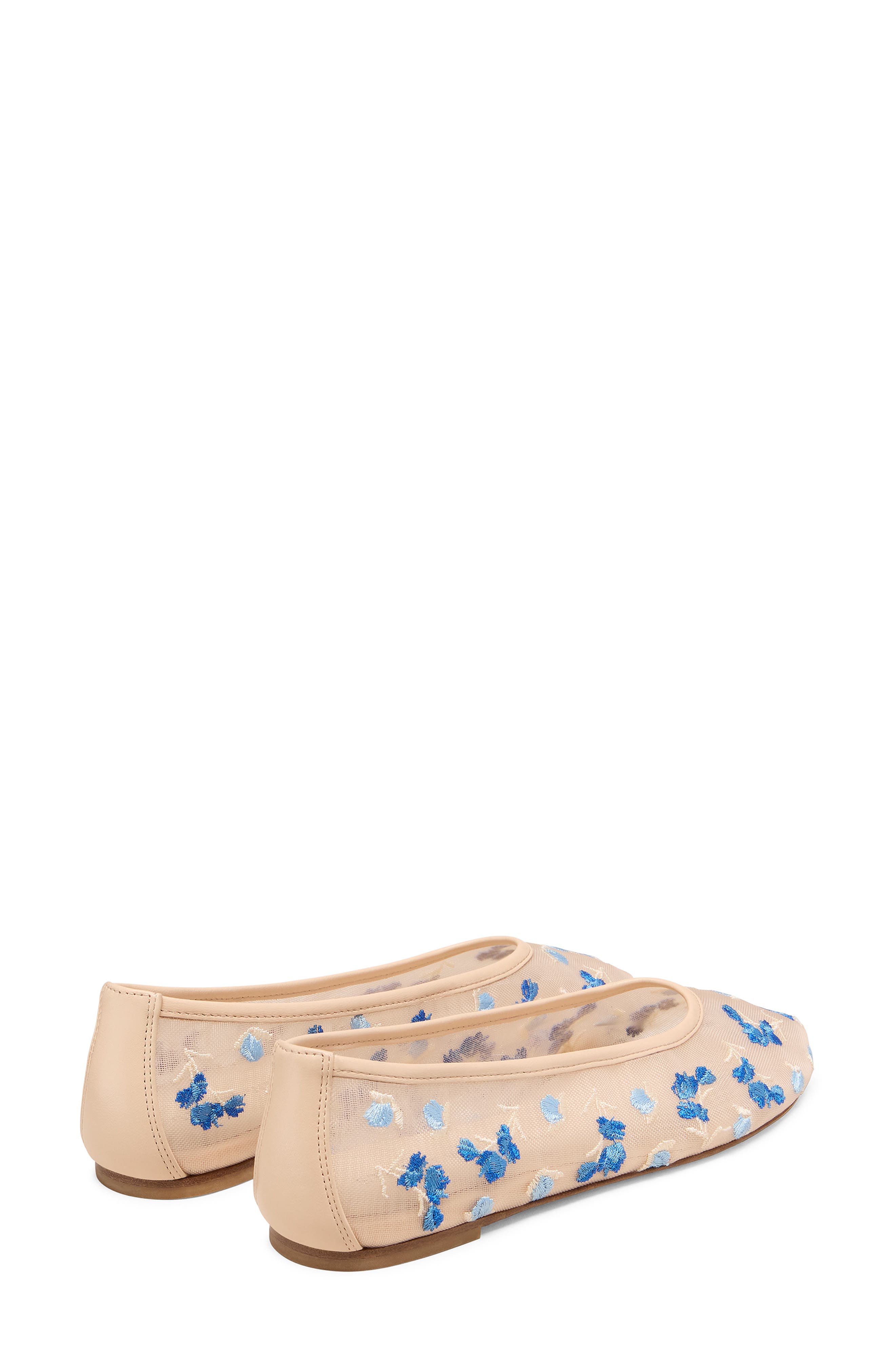 Stuart Weitzman Bareitall Flower Embroidered Ballet Flat, Alternate, color, Cielo Multi/ Barely B