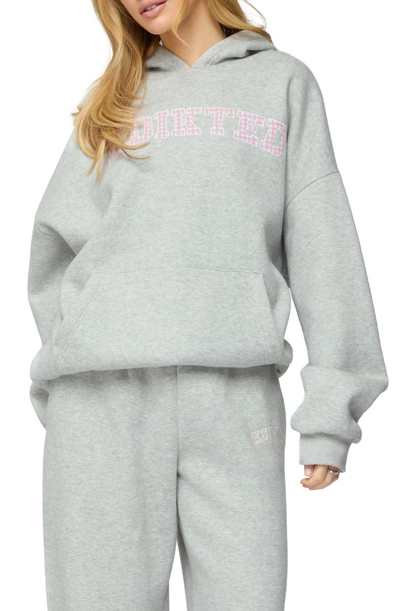 EDIKTED Lover Oversize Hoodie, Main, color, Gray-Melange