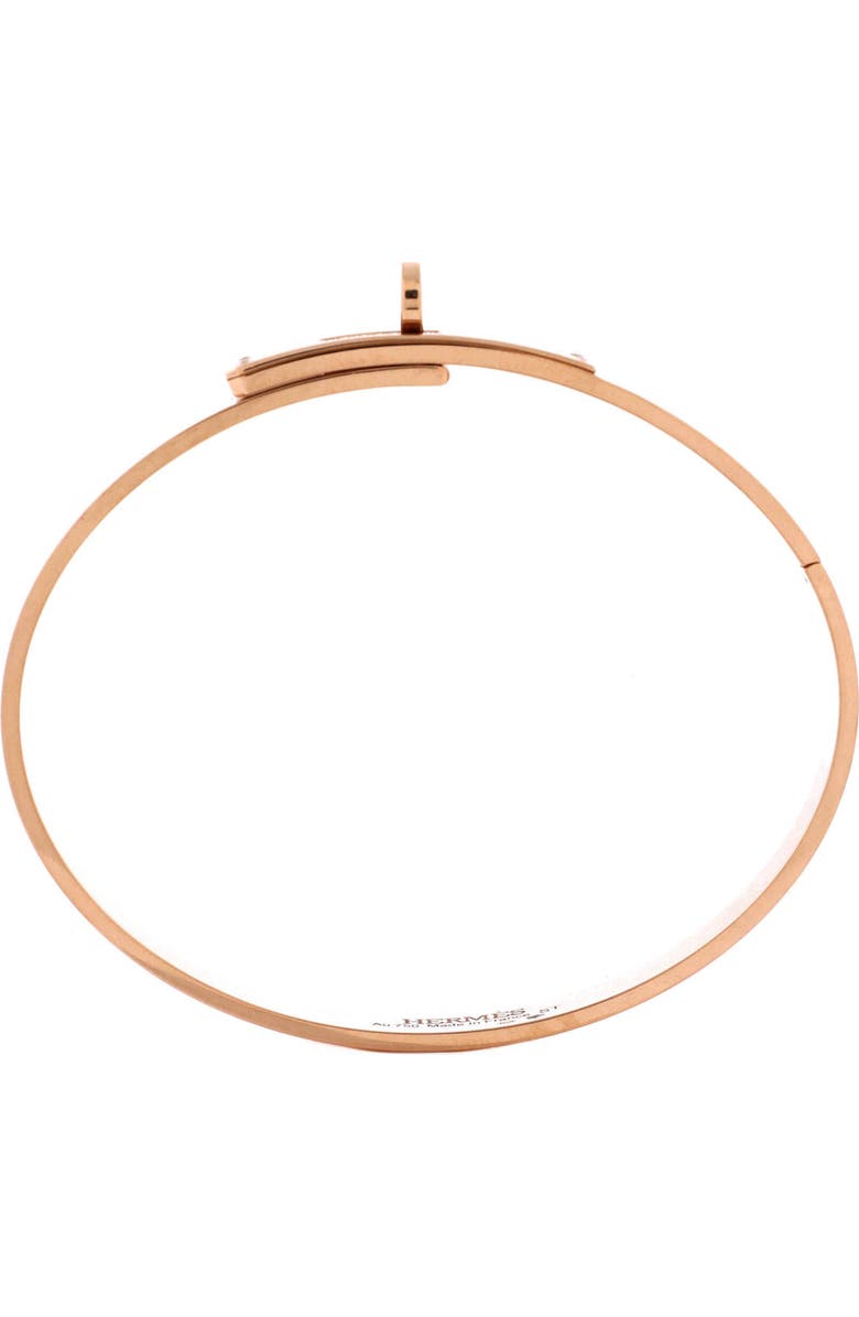 Pre-Owned Hermes Kelly Bracelet 18K Rose Gold with 4 Diamonds Small, Alternate, color, Rose Gold