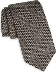BOSS Angled Check Cotton & Silk Tie