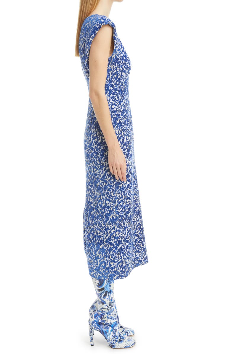 Dries Van Noten Dalilan Porcelain Jacquard Midi Dress, Alternate, color,