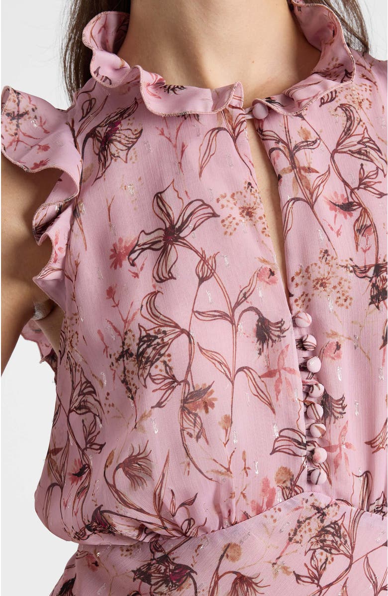 Santorelli Sasha High-low Dress in Floral Georgette, Alternate, color, Sweet Pink