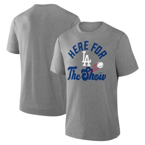 Men's Fanatics Heather Gray Los Angeles Dodgers Nostalgia Tri-Blend T-Shirt